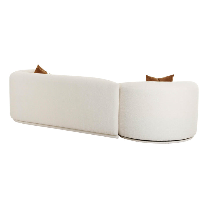 TOV Furniture Fickle Cream Boucle 2-Piece Modular RAF Sofa SOFAS + SECTIONALS