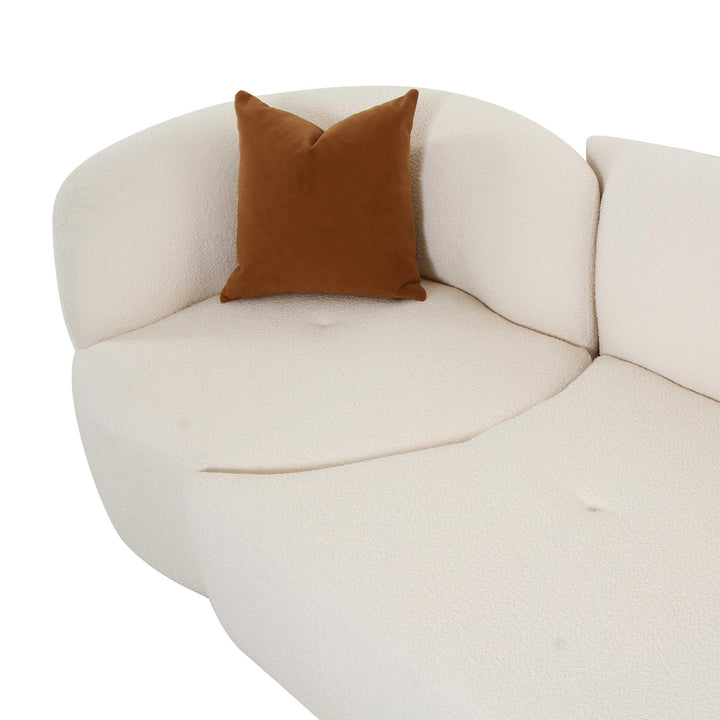TOV Furniture Fickle Cream Boucle 2-Piece Modular RAF Sofa SOFAS + SECTIONALS