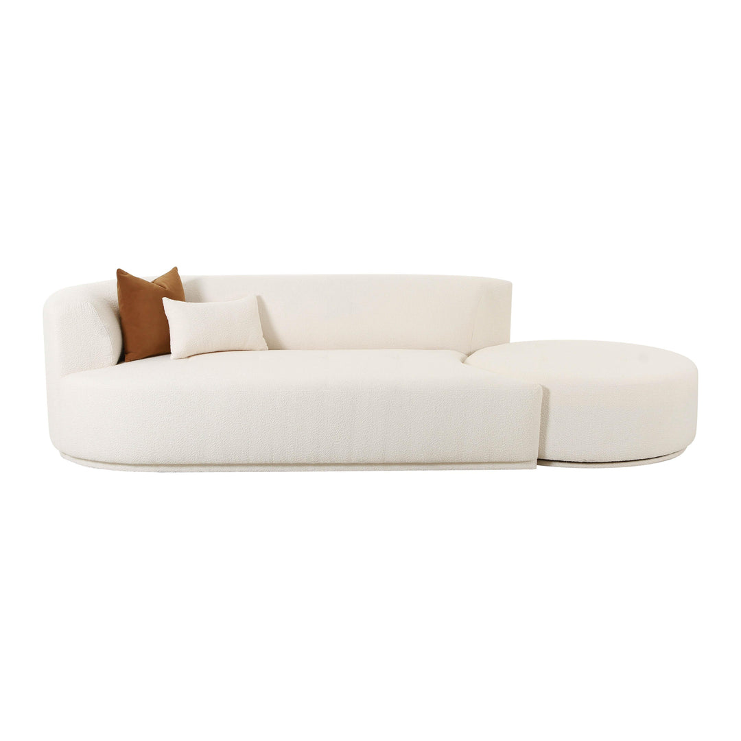 TOV Furniture Fickle Cream Boucle 2-Piece Chaise Modular LAF Sofa SOFAS + SECTIONALS
