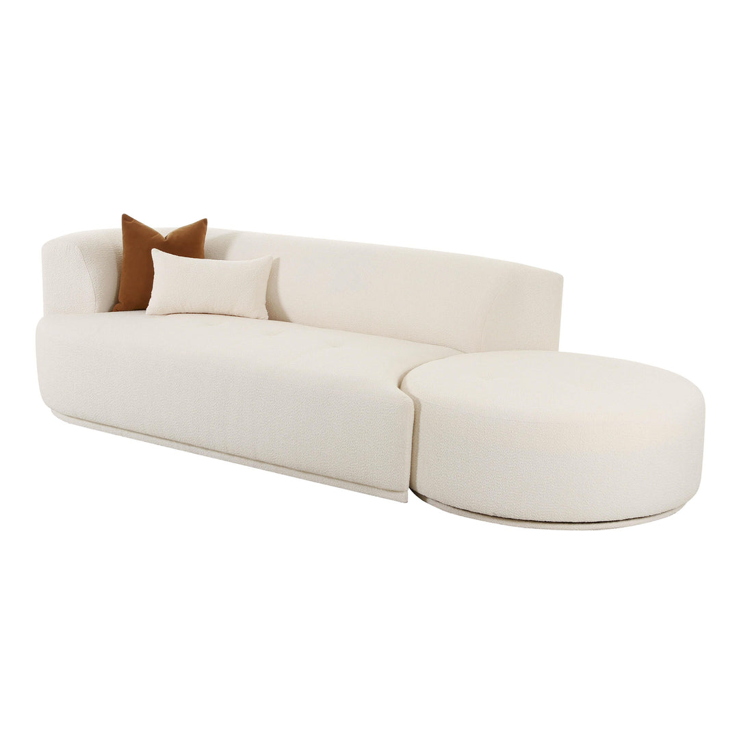 TOV Furniture Fickle Cream Boucle 2-Piece Chaise Modular LAF Sofa SOFAS + SECTIONALS