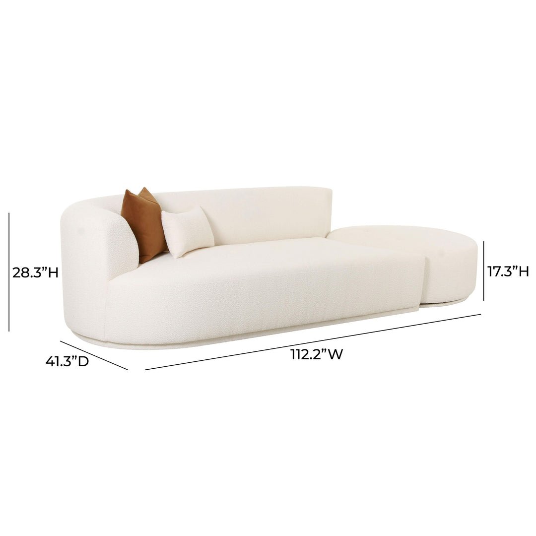 TOV Furniture Fickle Cream Boucle 2-Piece Chaise Modular LAF Sofa SOFAS + SECTIONALS