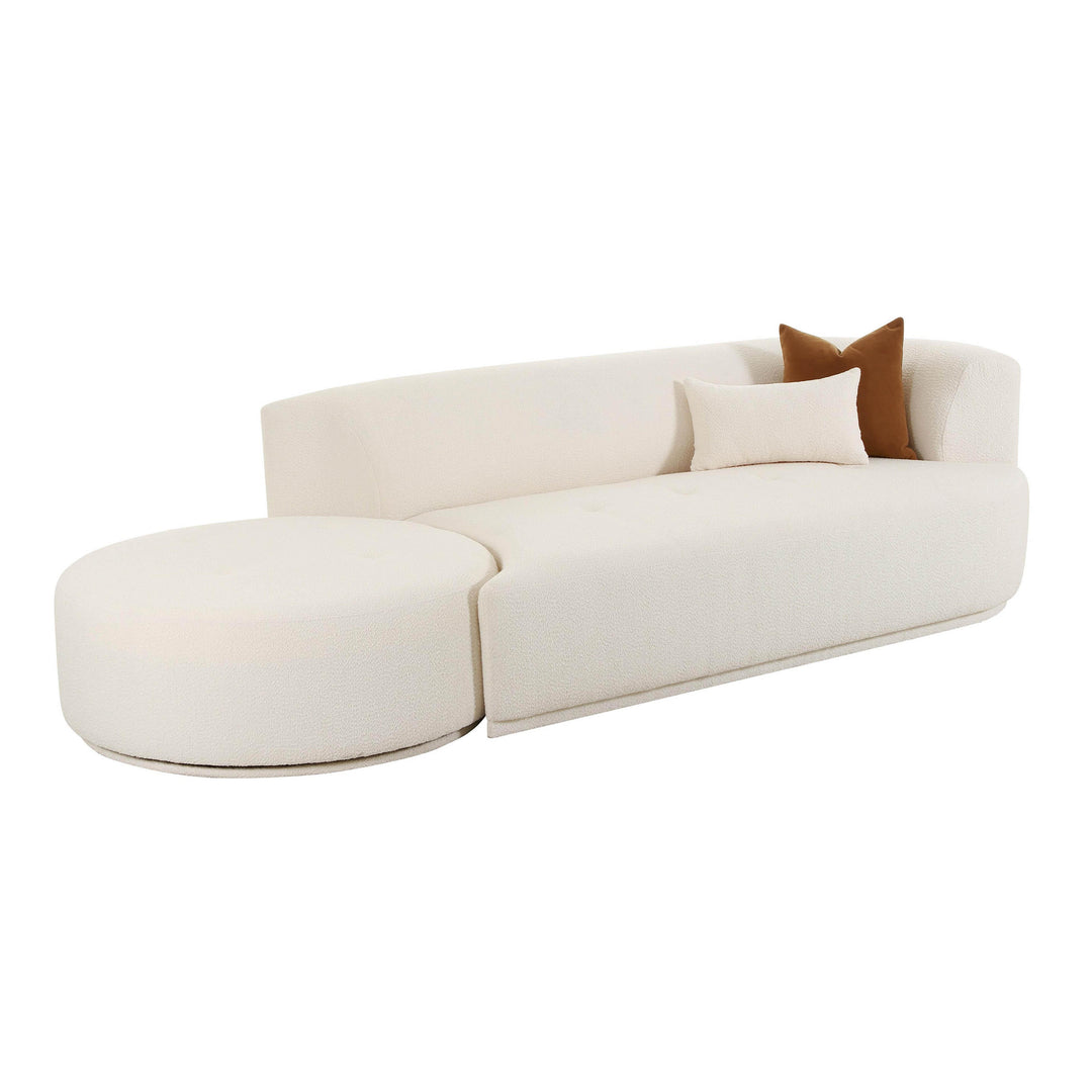 American Home Furniture | TOV Furniture - Fickle Cream Boucle 2-Piece Chaise Modular RAF Sofa