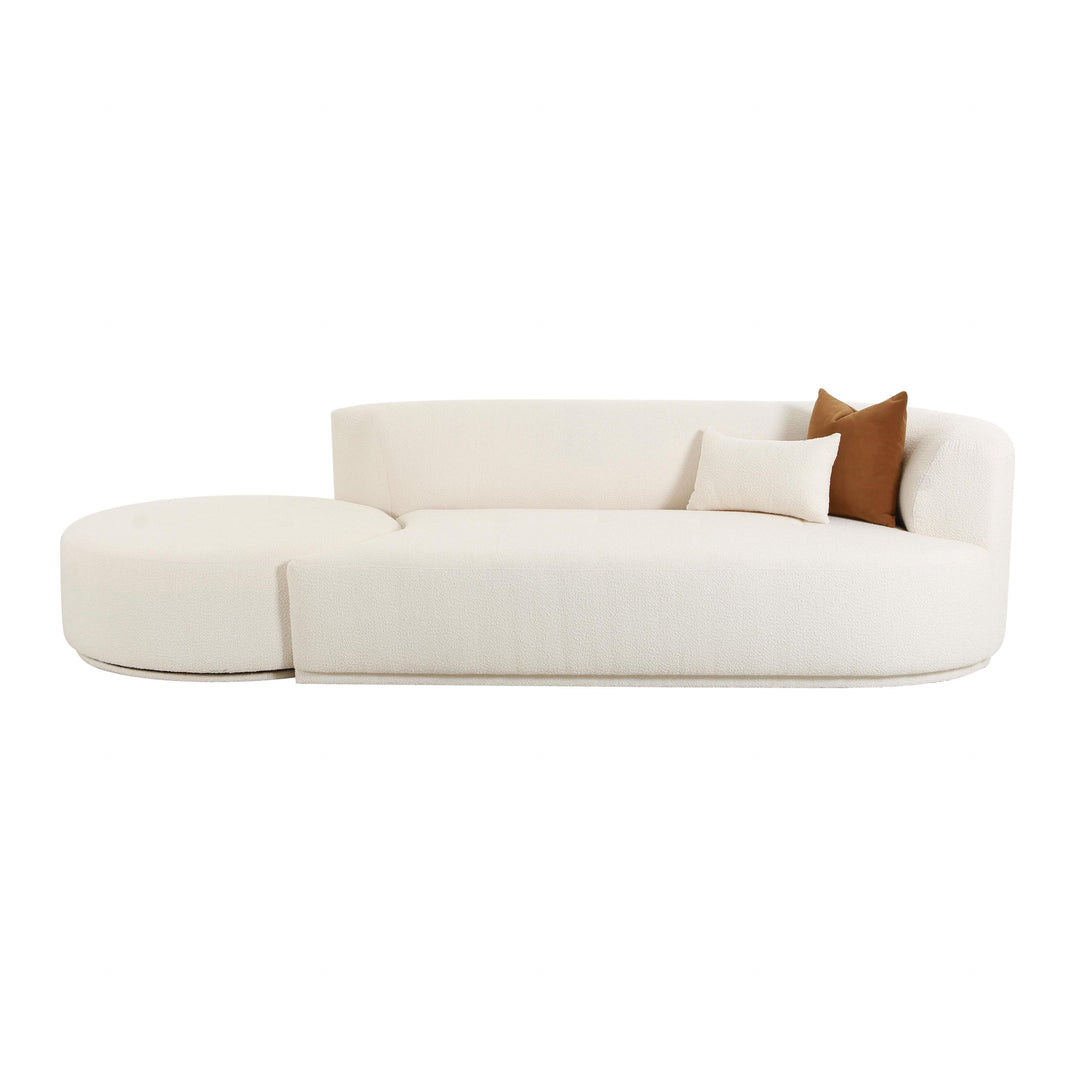 TOV Furniture Fickle Cream Boucle 2-Piece Chaise Modular RAF Sofa SOFAS + SECTIONALS