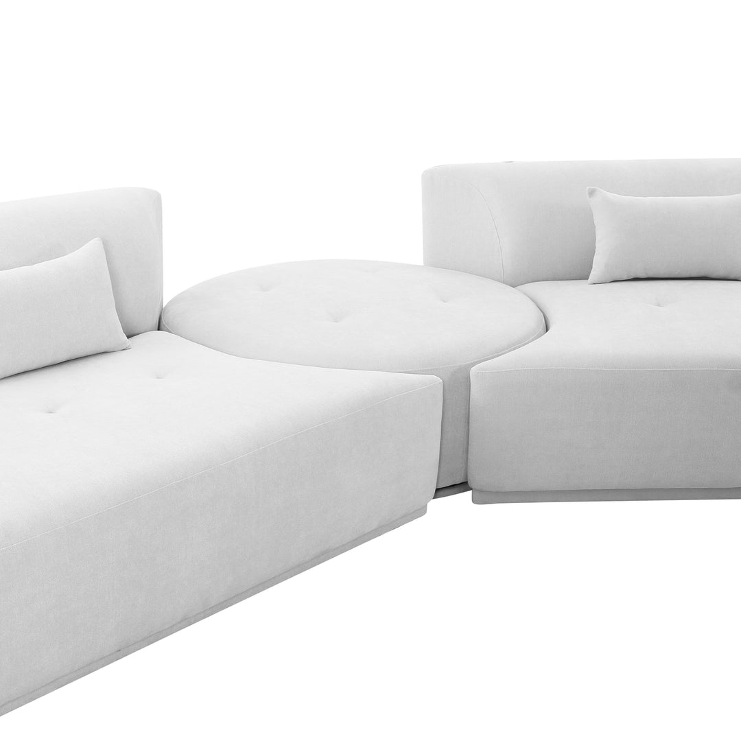 American Home Furniture | TOV Furniture - Fickle Grey Velvet 3-Piece Modular Sectional