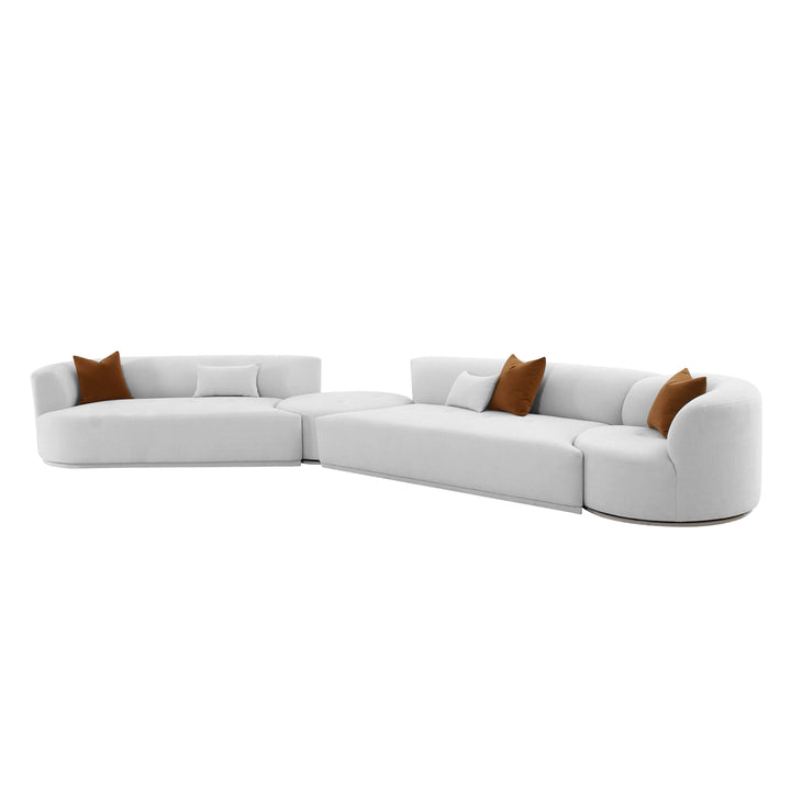 American Home Furniture | TOV Furniture - Fickle Grey Velvet 4-Piece Modular LAF Sectional