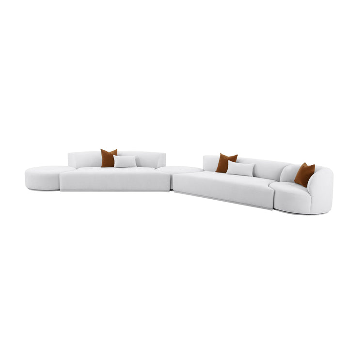 American Home Furniture | TOV Furniture - Fickle Grey Velvet 5-Piece Modular Chaise Sectional