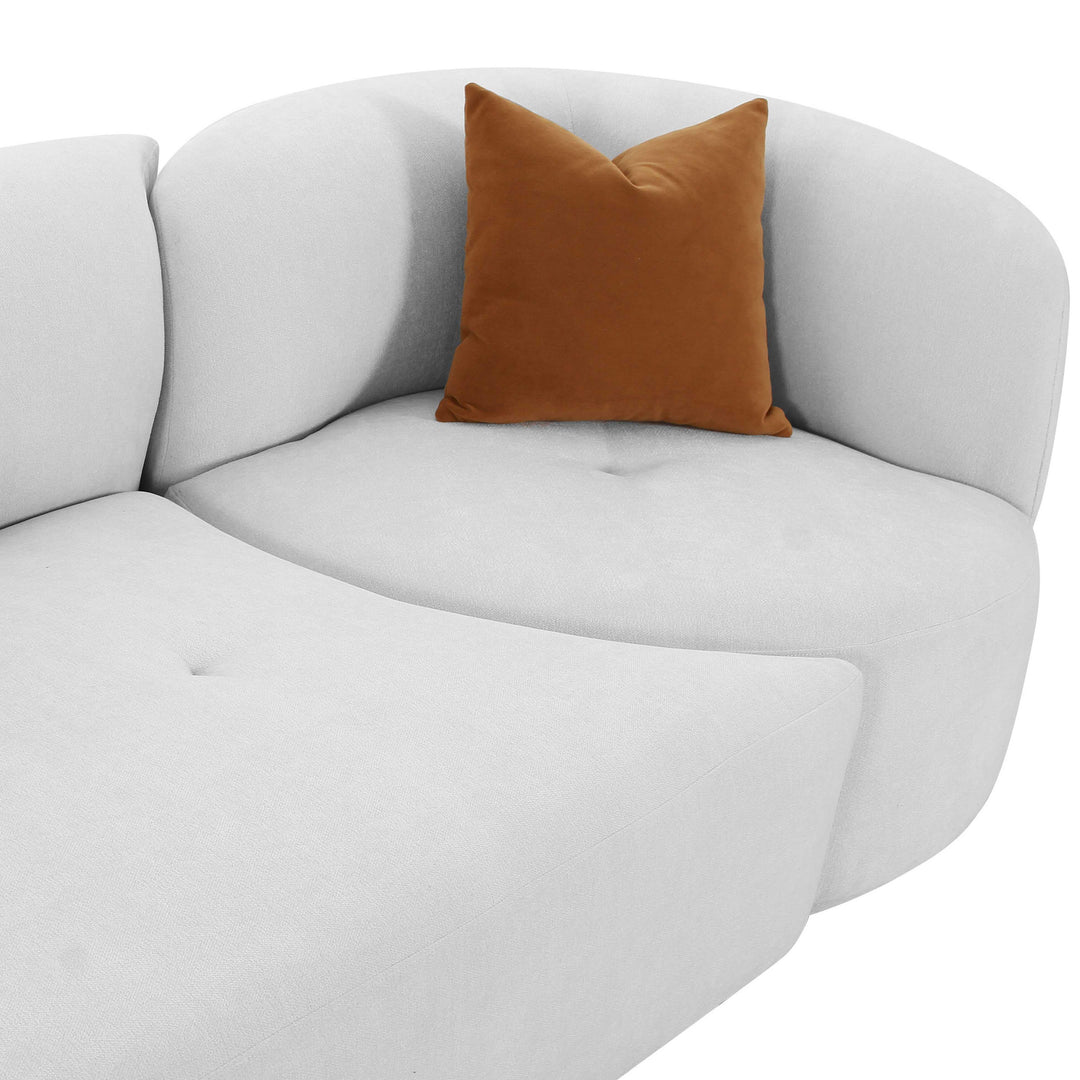 American Home Furniture | TOV Furniture - Fickle Grey Velvet 3-Piece Modular Sofa