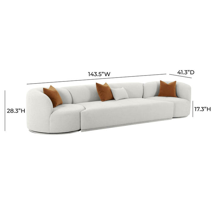 American Home Furniture | TOV Furniture - Fickle Grey Velvet 3-Piece Modular Sofa