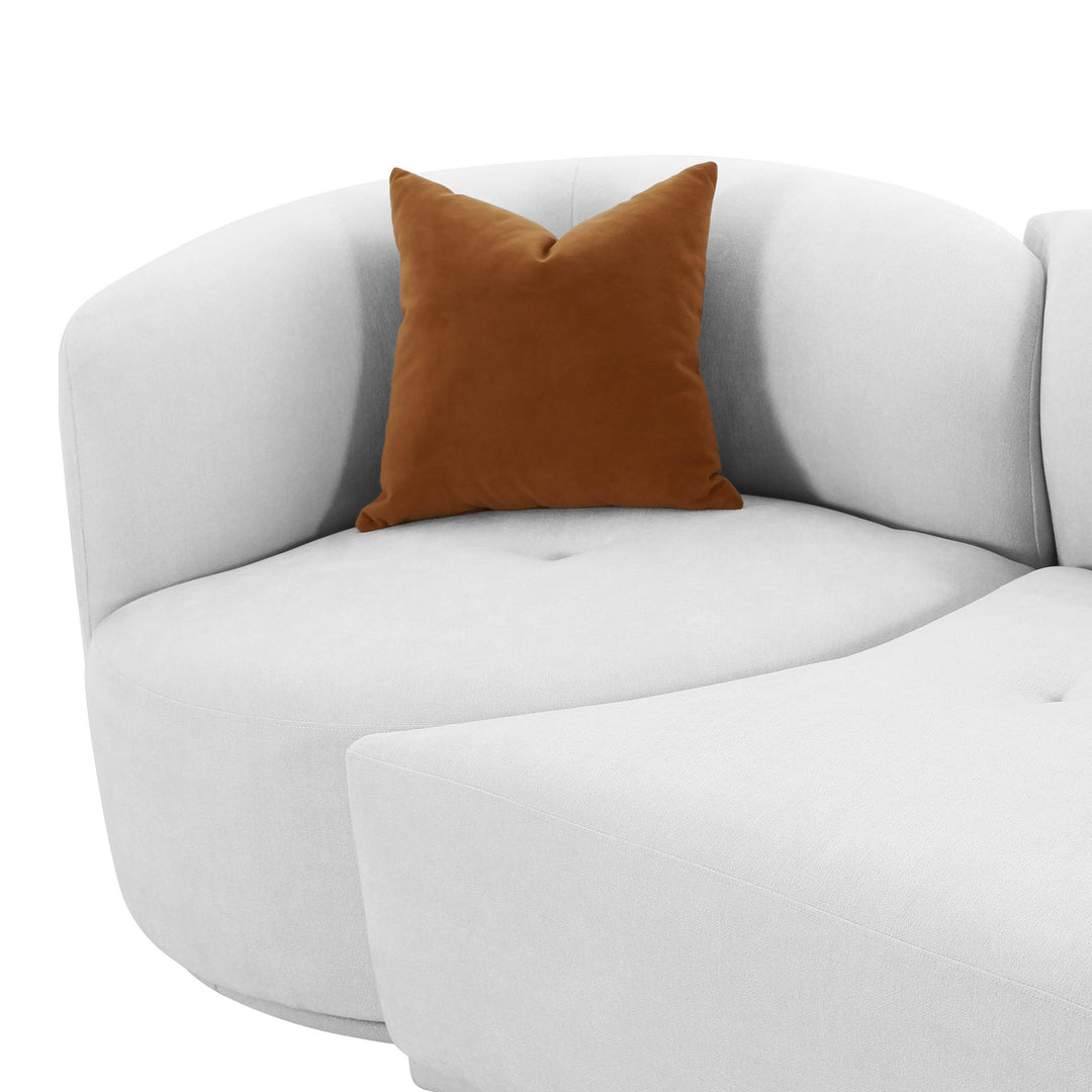 American Home Furniture | TOV Furniture - Fickle Grey Velvet 2-Piece Modular RAF Sofa
