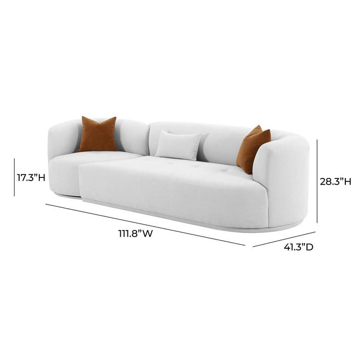 American Home Furniture | TOV Furniture - Fickle Grey Velvet 2-Piece Modular RAF Sofa