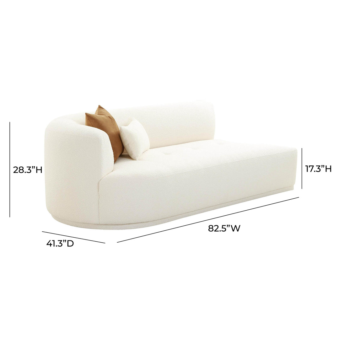 TOV Furniture Fickle Cream Boucle Modular LAF Loveseat LOVESEATS + CHAISES