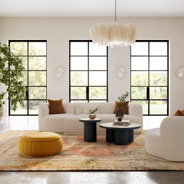 TOV Furniture Fickle Cream Boucle Modular RAF Loveseat LOVESEATS + CHAISES