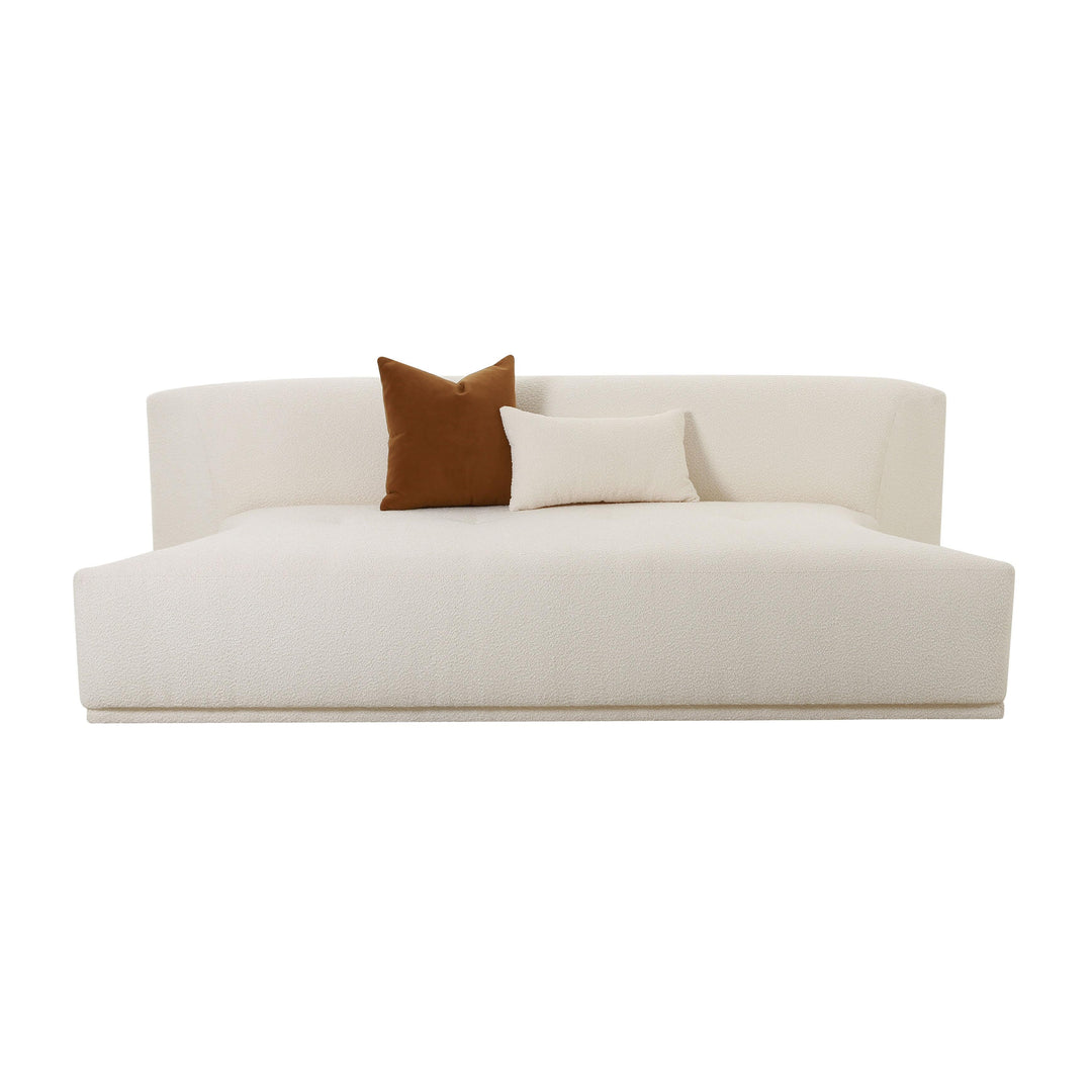 TOV Furniture Fickle Cream Boucle Modular Armless Loveseat LOVESEATS + CHAISES
