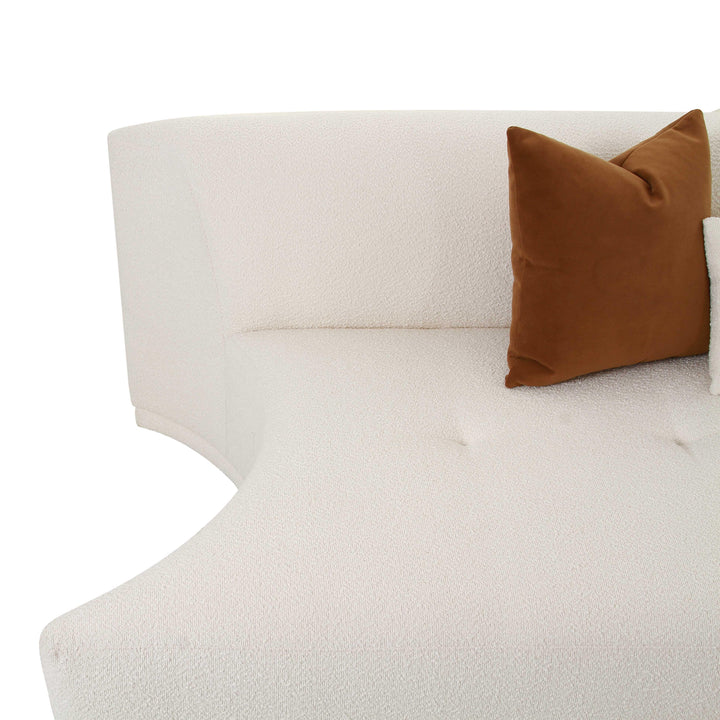 TOV Furniture Fickle Cream Boucle Modular Armless Loveseat LOVESEATS + CHAISES
