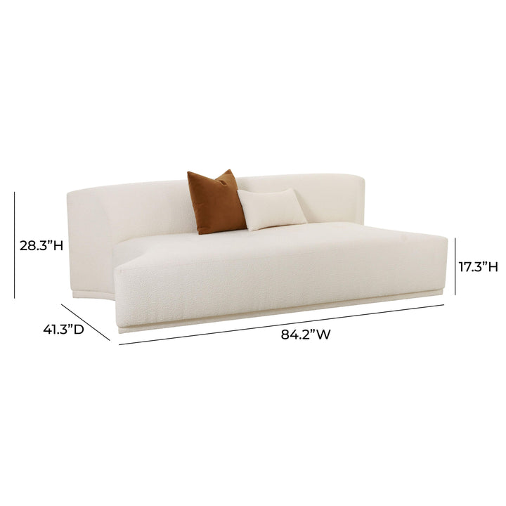 TOV Furniture Fickle Cream Boucle Modular Armless Loveseat LOVESEATS + CHAISES