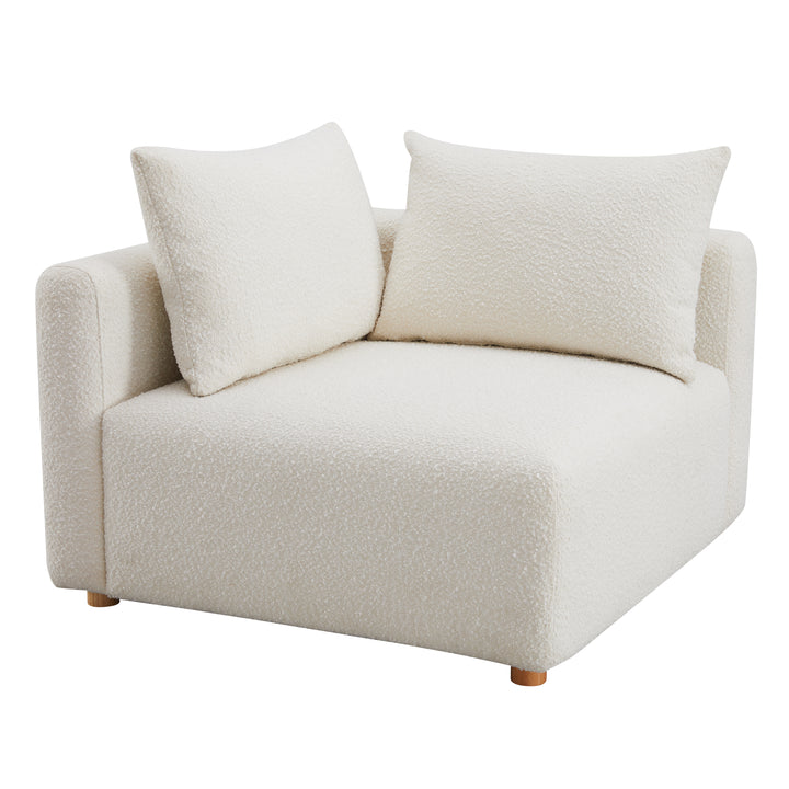 American Home Furniture | TOV Furniture - Hangover Cream Boucle Modular Corner Chair