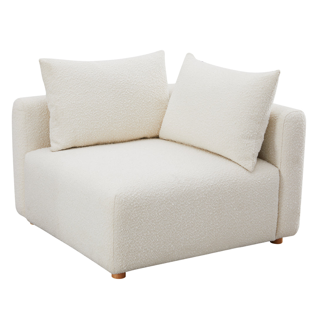 American Home Furniture | TOV Furniture - Hangover Cream Boucle Modular Corner Chair