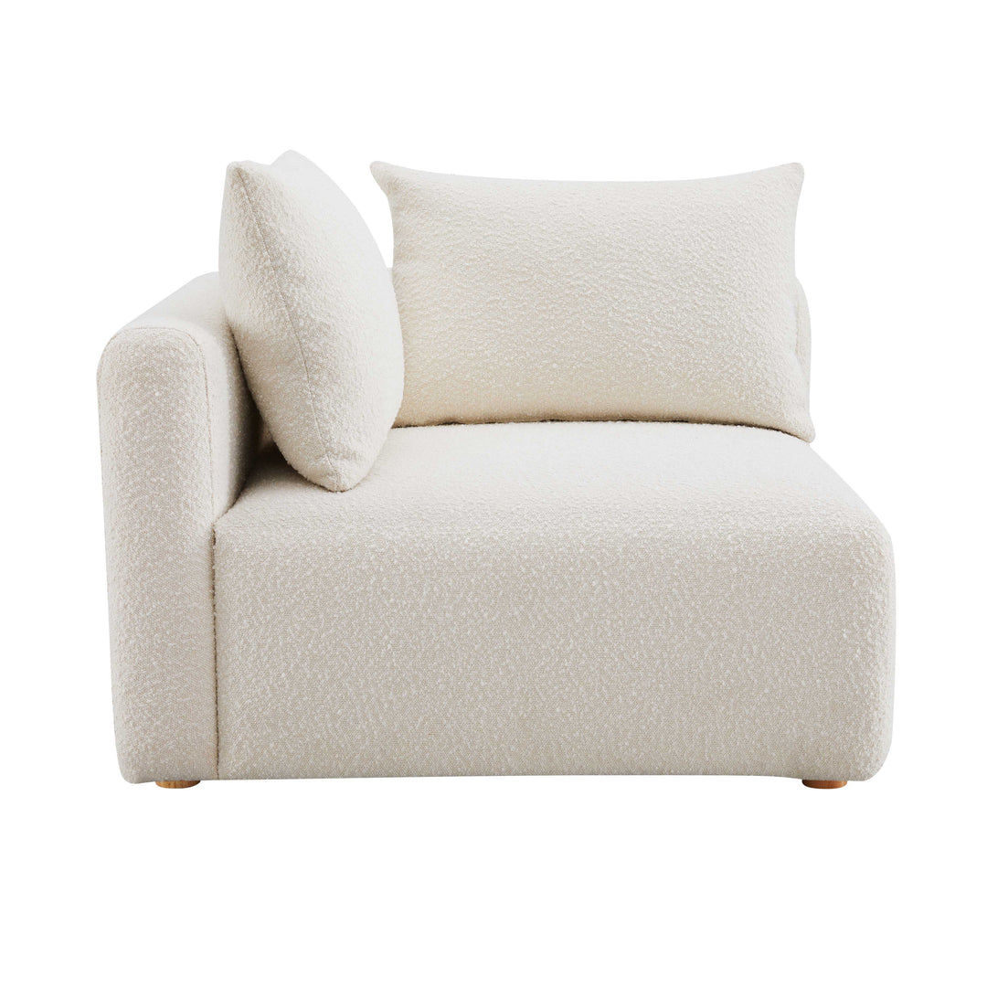 American Home Furniture | TOV Furniture - Hangover Cream Boucle Modular Corner Chair