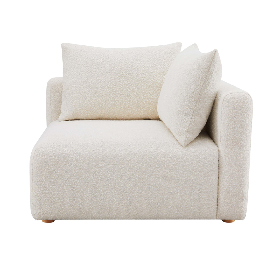 American Home Furniture | TOV Furniture - Hangover Cream Boucle Modular Corner Chair