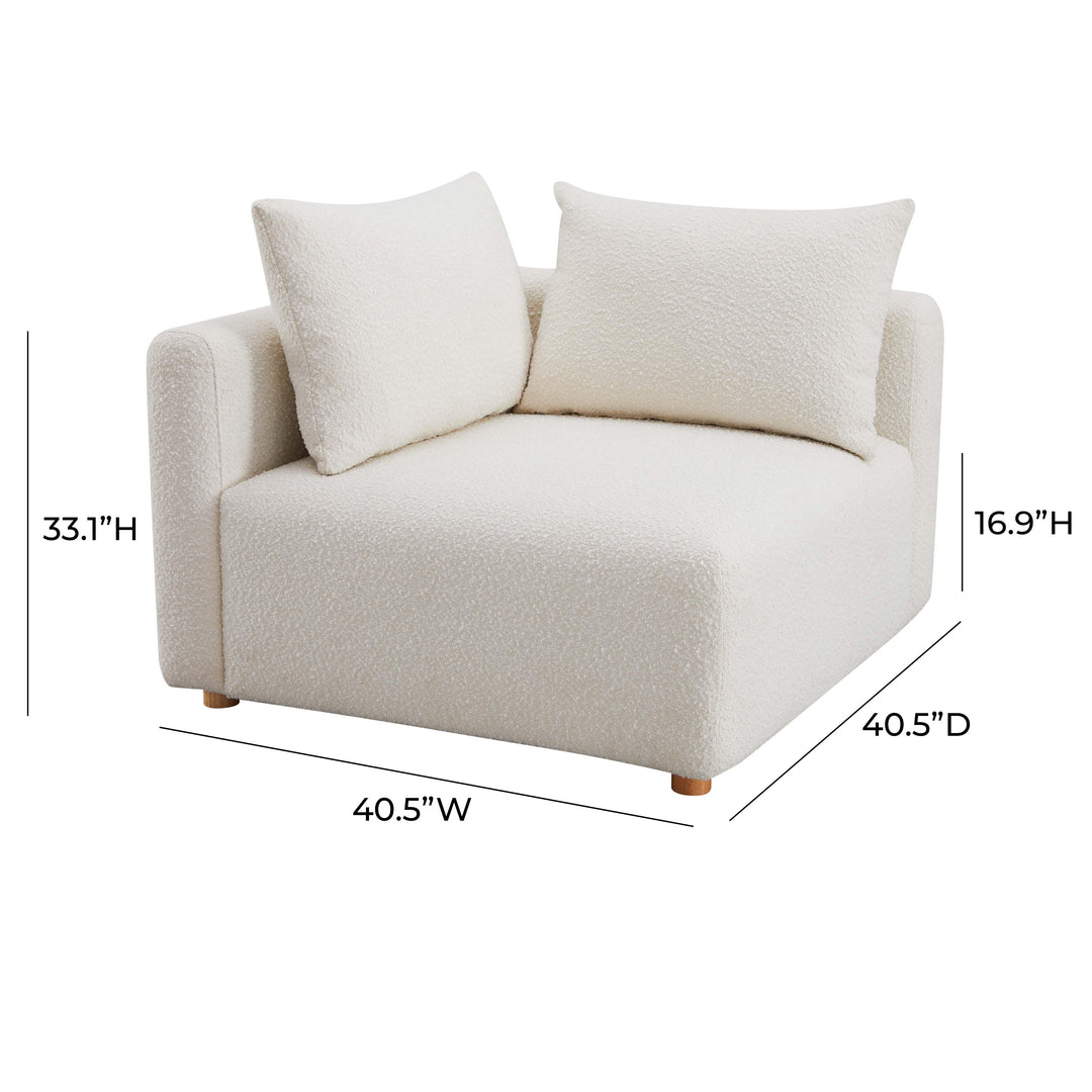 American Home Furniture | TOV Furniture - Hangover Cream Boucle Modular Corner Chair