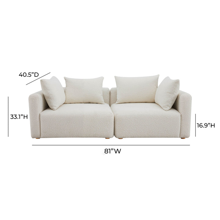 TOV Furniture Hangover Cream Boucle Loveseat LOVESEATS + CHAISES