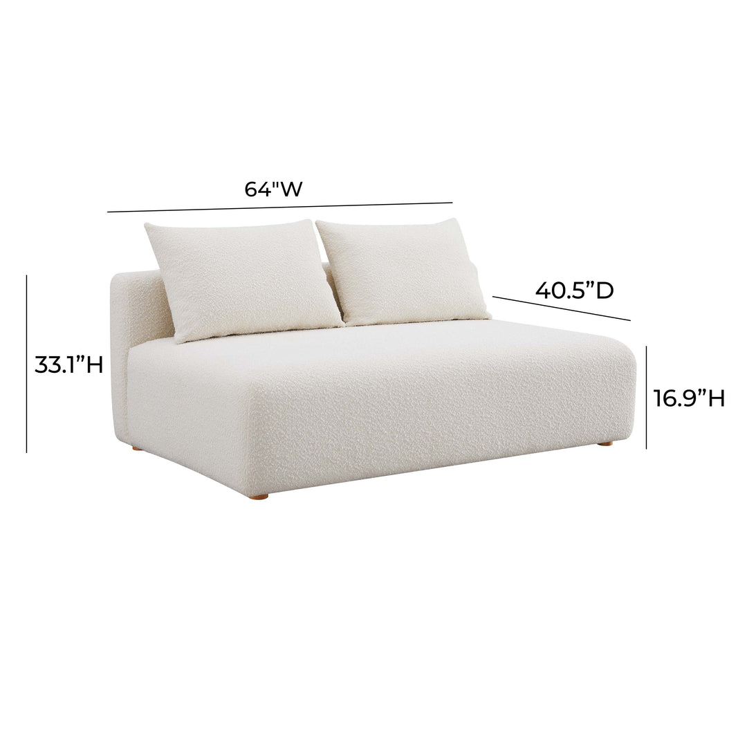 TOV Furniture Hangover Cream Boucle Modular Loveseat LOVESEATS + CHAISES