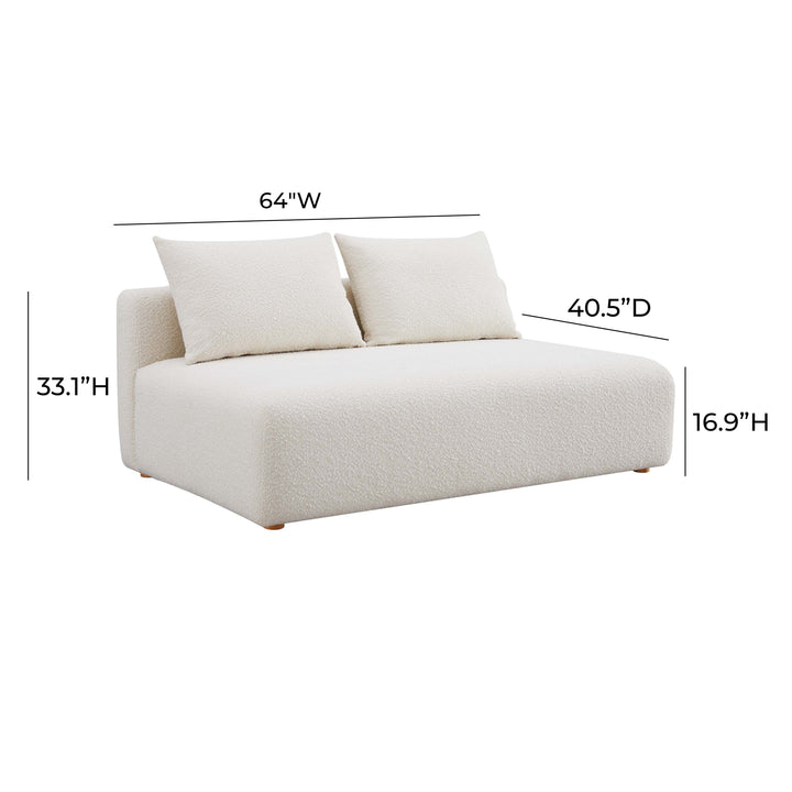 TOV Furniture Hangover Cream Boucle Modular Loveseat LOVESEATS + CHAISES