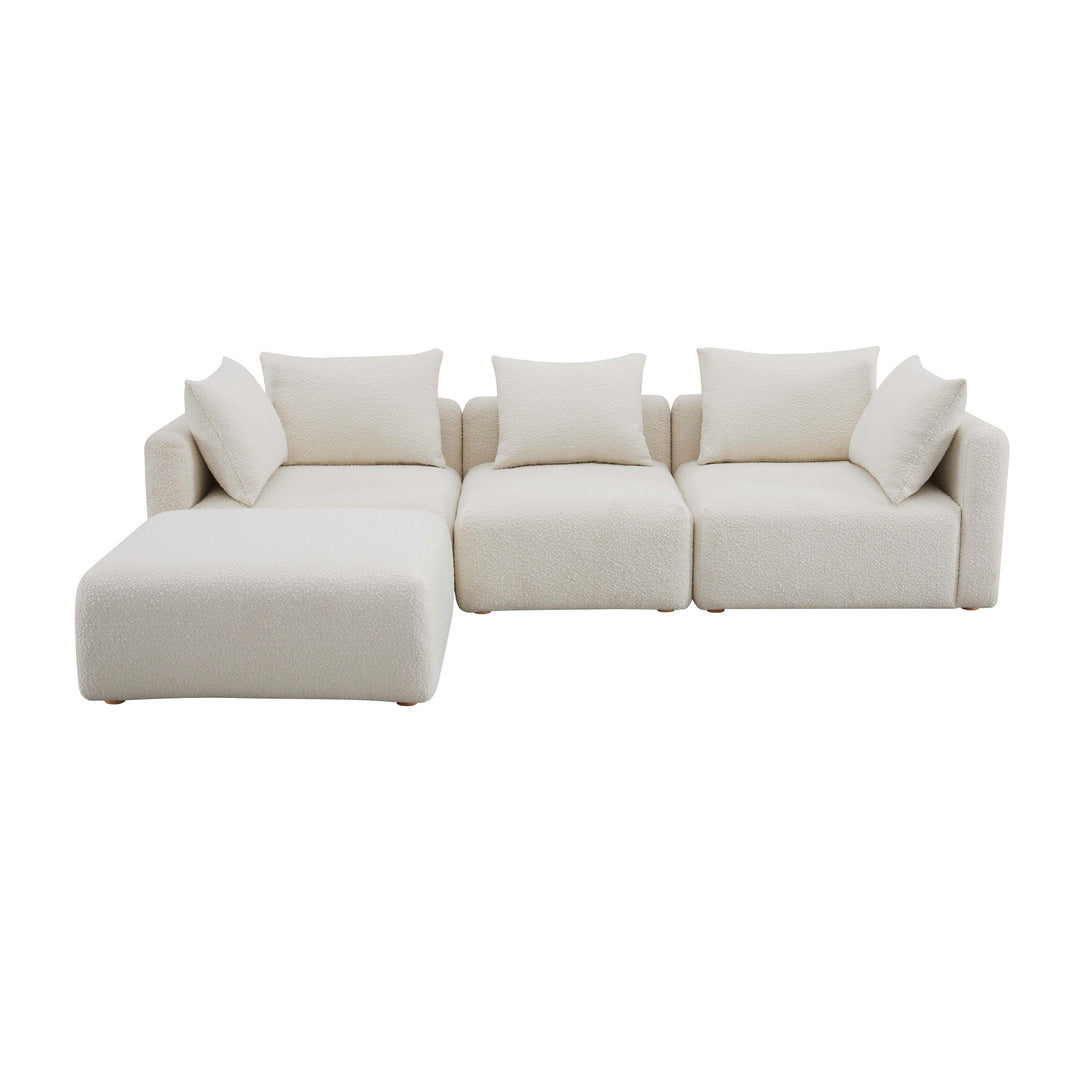 American Home Furniture | TOV Furniture - Hangover Cream Boucle 4-Piece Modular Sectional