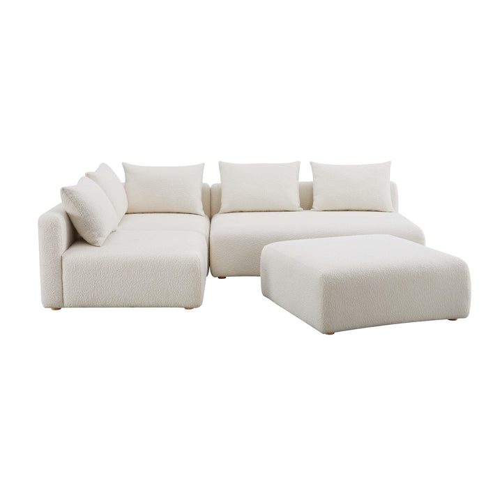 American Home Furniture | TOV Furniture - Hangover Cream Boucle 4-Piece Modular Chaise Sectional