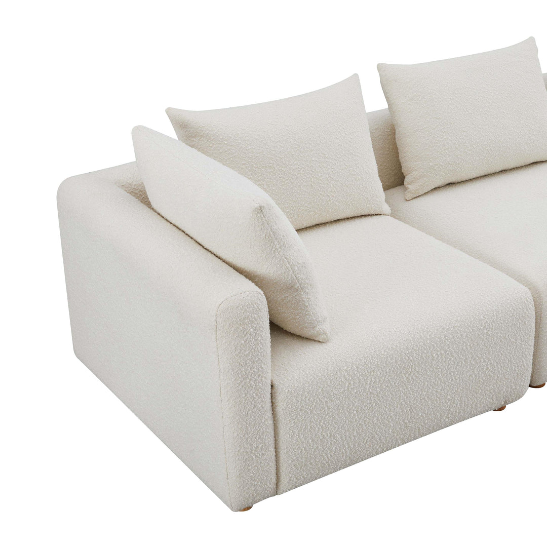 TOV Furniture Hangover Cream Boucle 5-Piece Modular L-Sectional SOFAS + SECTIONALS