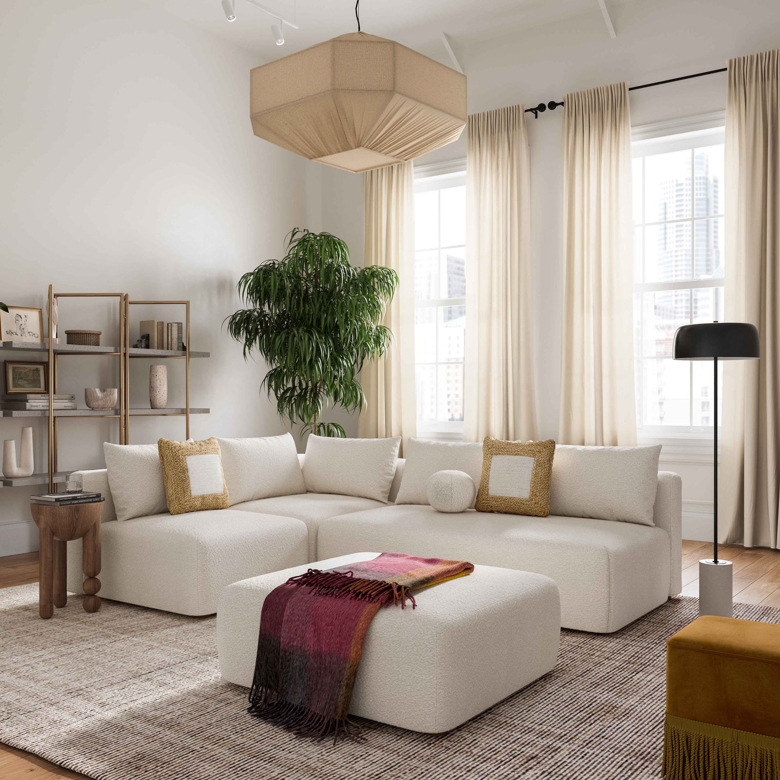 TOV Furniture Hangover Cream Boucle 145" Long Sofa SOFAS + SECTIONALS
