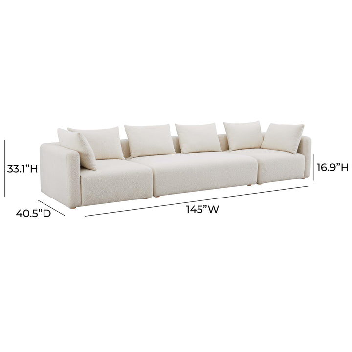 American Home Furniture | TOV Furniture - Hangover Cream Boucle 145" Long Sofa