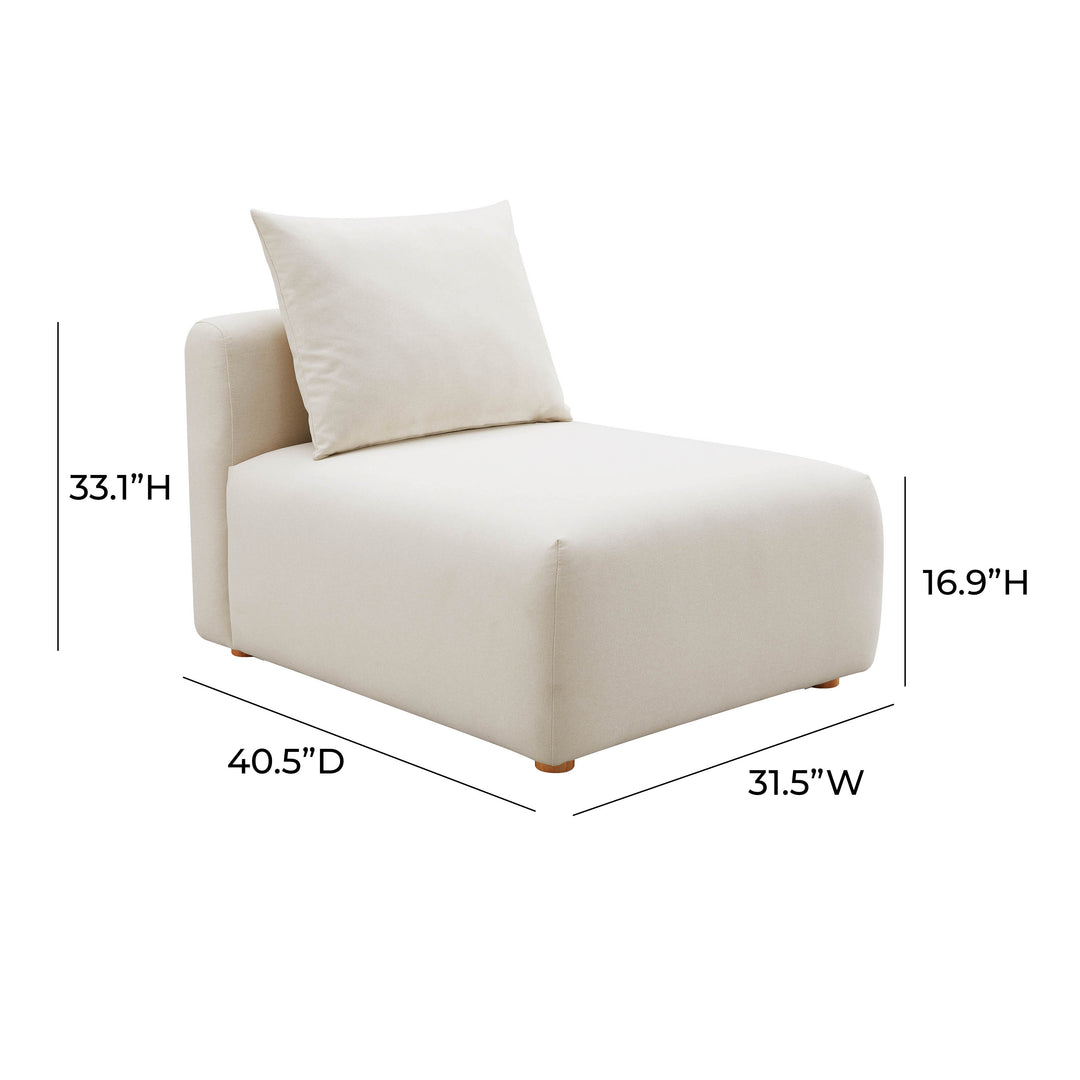 American Home Furniture | TOV Furniture - Hangover Cream Linen Modular Armless Chair