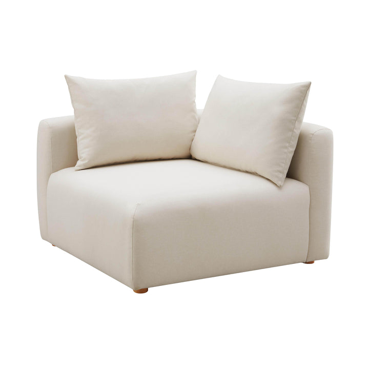 American Home Furniture | TOV Furniture - Hangover Cream Linen Modular Corner Chair