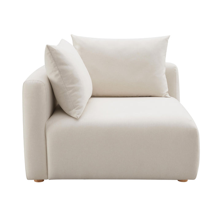 American Home Furniture | TOV Furniture - Hangover Cream Linen Modular Corner Chair