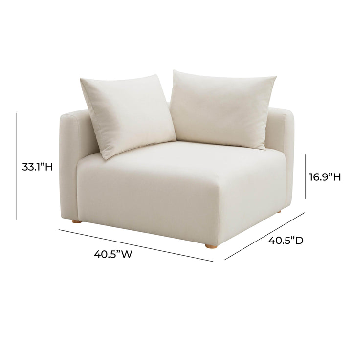 American Home Furniture | TOV Furniture - Hangover Cream Linen Modular Corner Chair