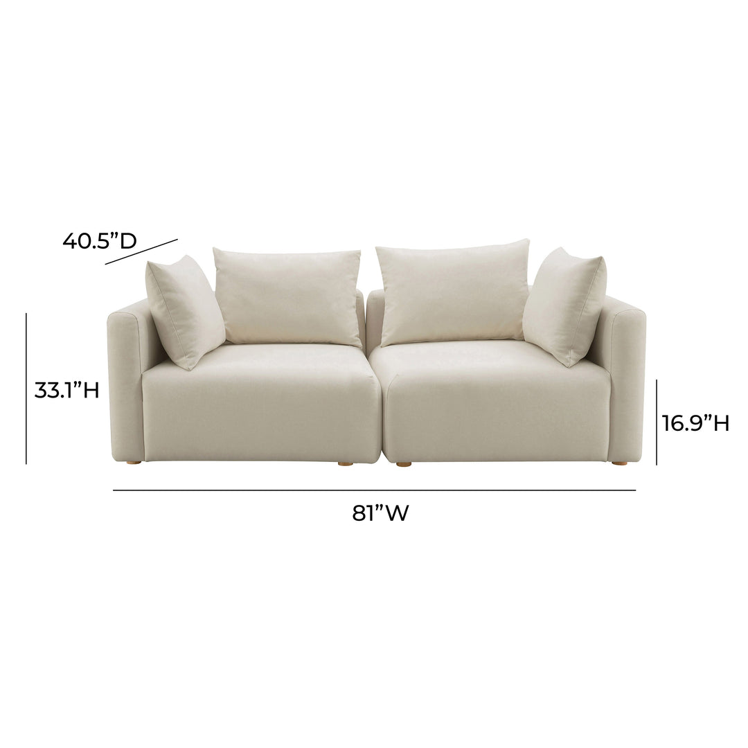 Hangover Cream Linen Loveseat LOVESEATS + CHAISES TOV Furniture