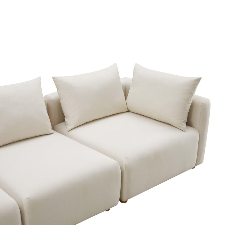 American Home Furniture | TOV Furniture - Hangover Cream Linen 4-Piece Modular Sectional