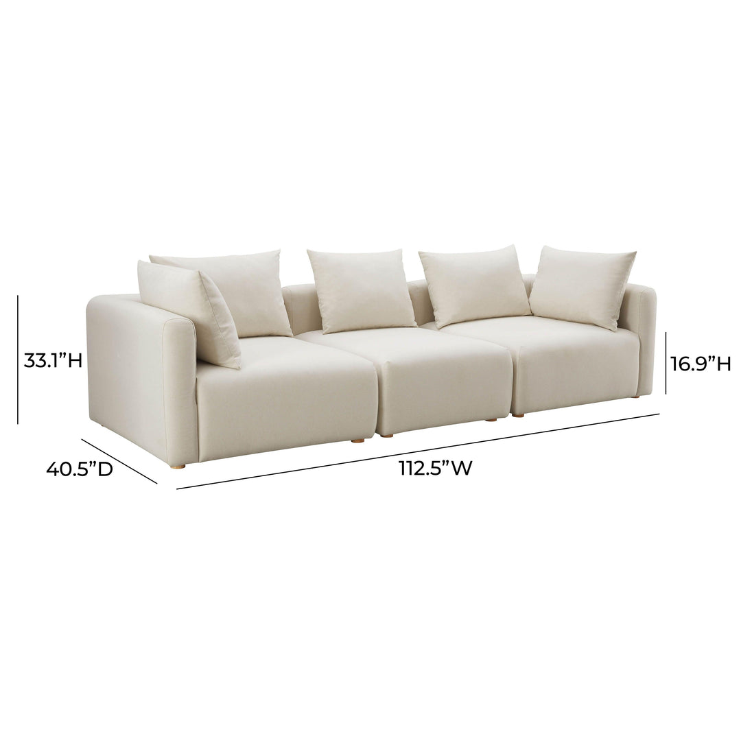 TOV Furniture Hangover Cream Linen Sofa SOFAS + SECTIONALS