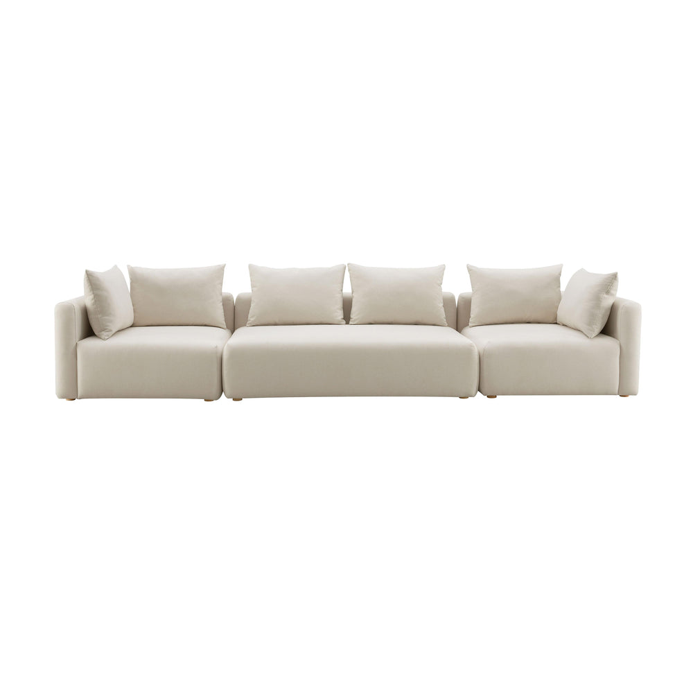 American Home Furniture | TOV Furniture - Hangover Cream Linen 145" Long Sofa