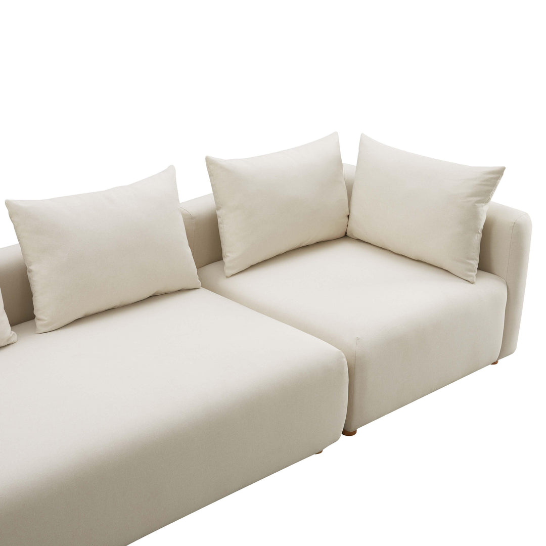 American Home Furniture | TOV Furniture - Hangover Cream Linen 145" Long Sofa