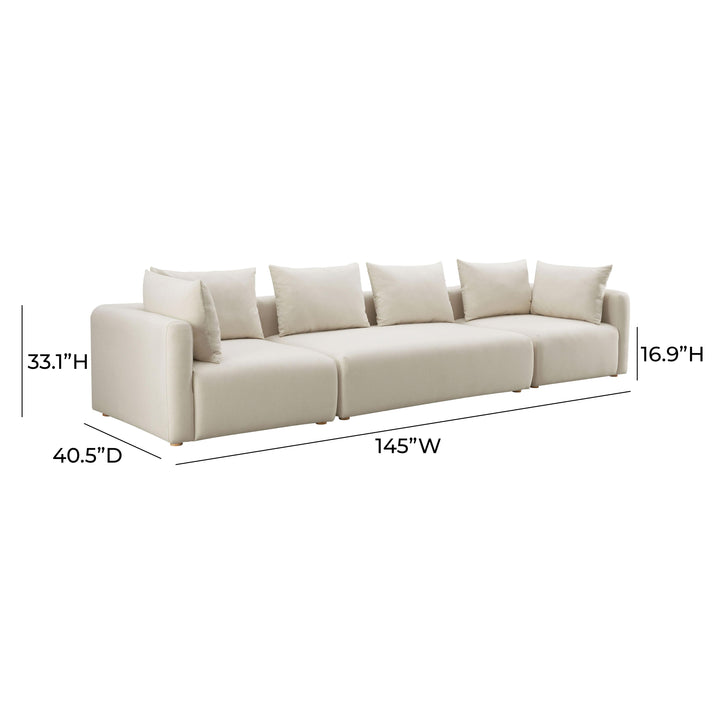 American Home Furniture | TOV Furniture - Hangover Cream Linen 145" Long Sofa