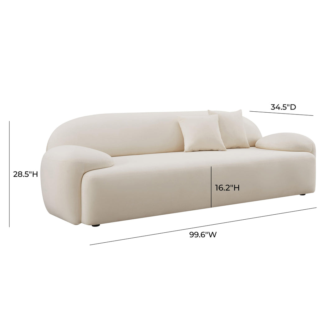 American Home Furniture | TOV Furniture - Allegra Cream Velvet Sofa