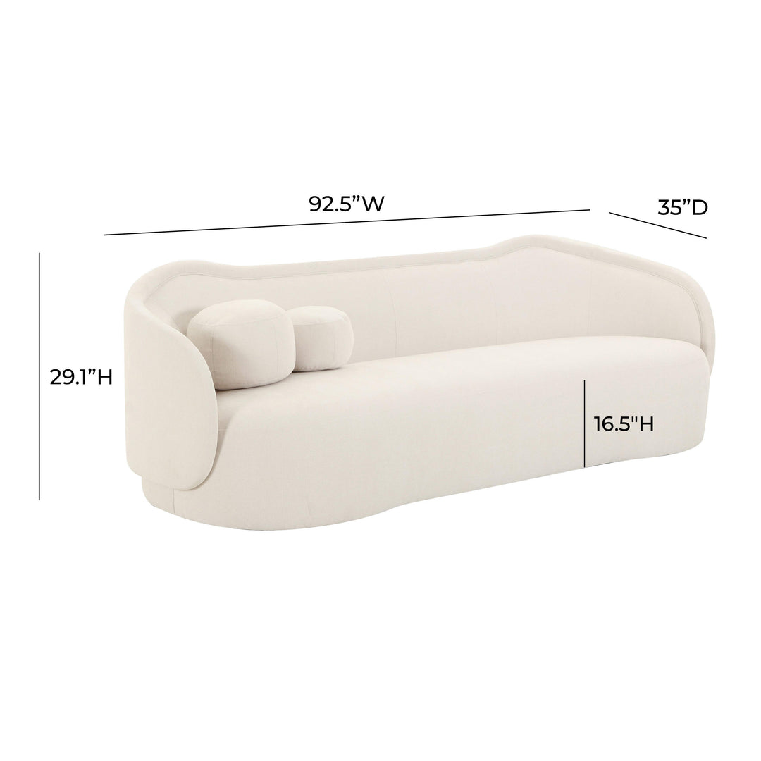 American Home Furniture | TOV Furniture - Circe Cream Textured Velvet Sofa