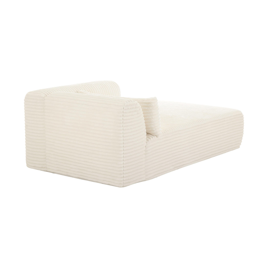 American Home Furniture | TOV Furniture - Tarra Fluffy Oversized Cream Corduroy Modular RAF Chaise