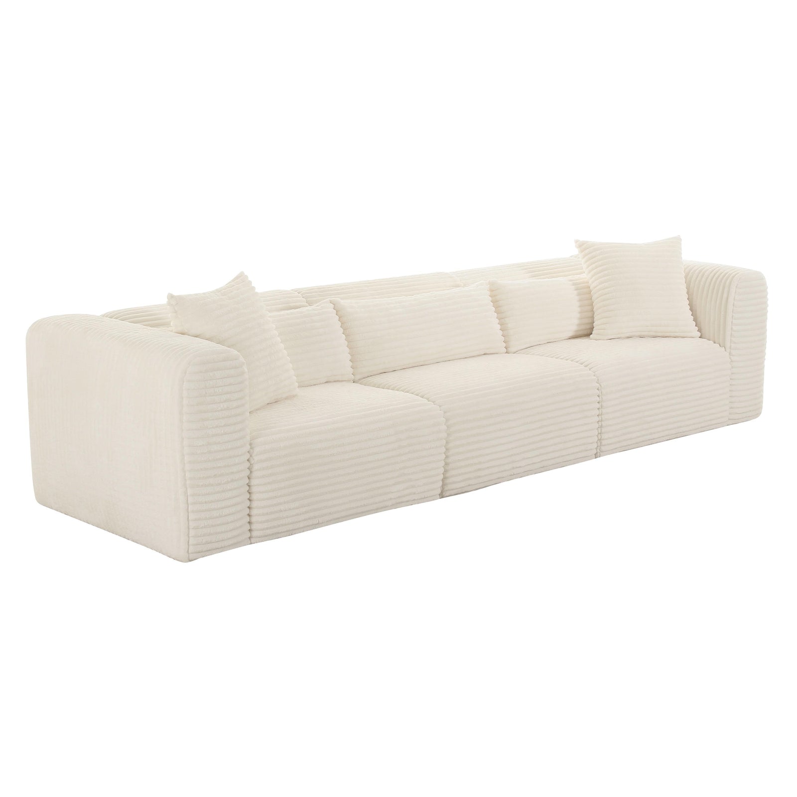 TOV Furniture Tarra Fluffy Oversized Cream Corduroy Modular Sofa SOFAS + SECTIONALS