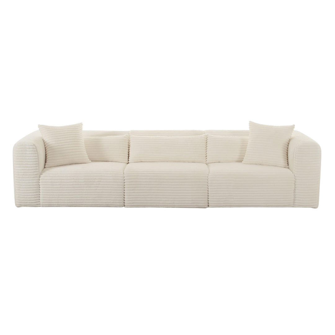 TOV Furniture Tarra Fluffy Oversized Cream Corduroy Modular Sofa SOFAS + SECTIONALS