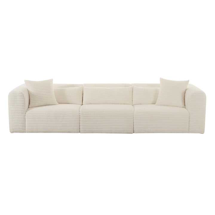 TOV Furniture Tarra Fluffy Oversized Cream Corduroy Modular Sofa SOFAS + SECTIONALS