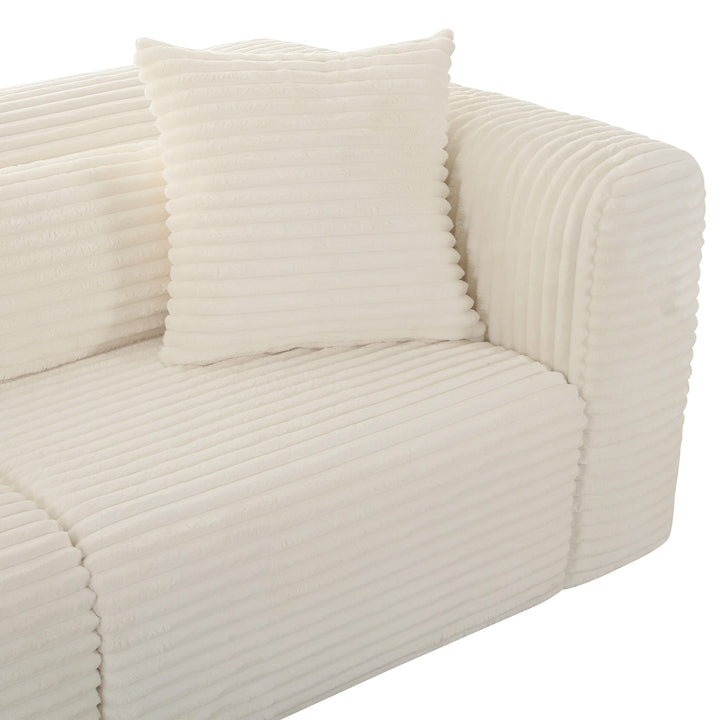 TOV Furniture Tarra Fluffy Oversized Cream Corduroy Modular Sofa SOFAS + SECTIONALS