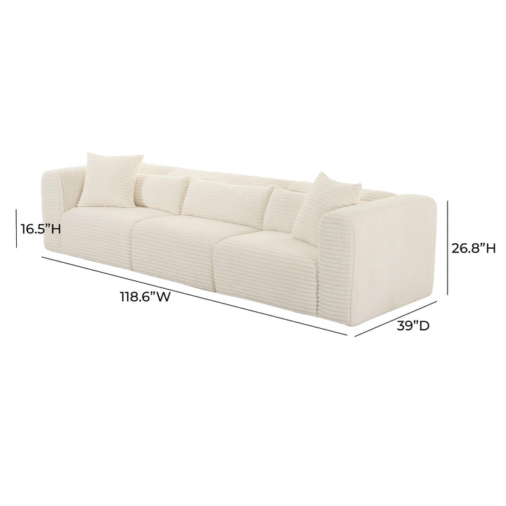 TOV Furniture Tarra Fluffy Oversized Cream Corduroy Modular Sofa SOFAS + SECTIONALS
